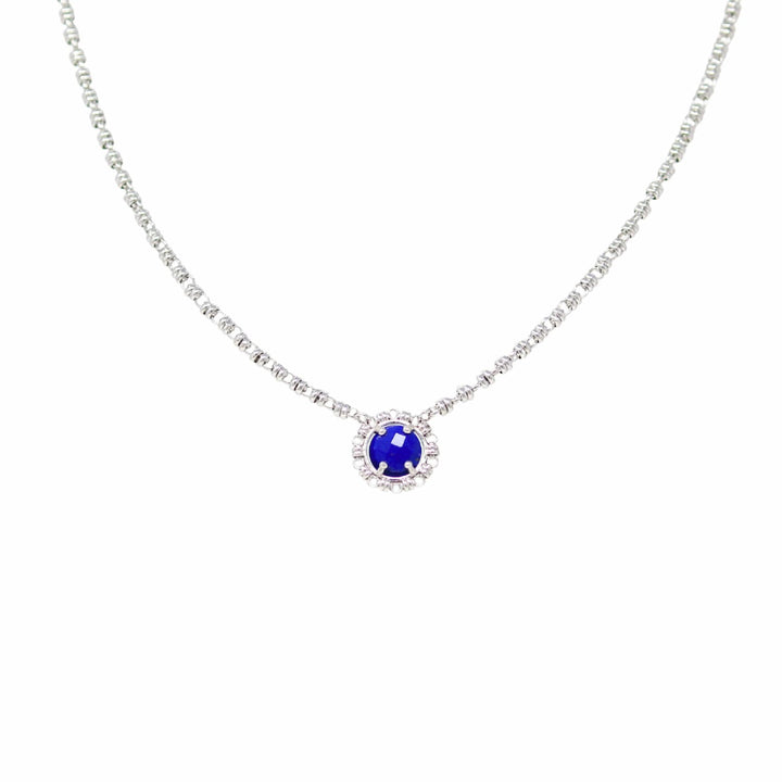 Collana Gemma in Rodio con Lapislazzuli