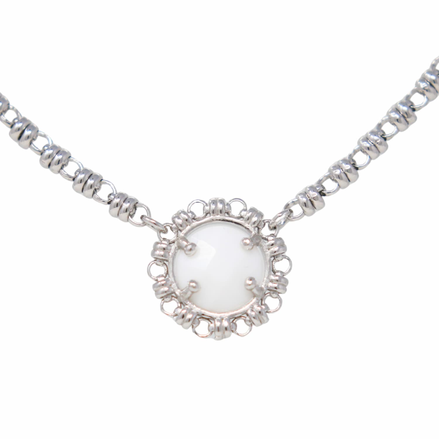 Collana Gemma in Rodio con Agata Bianca