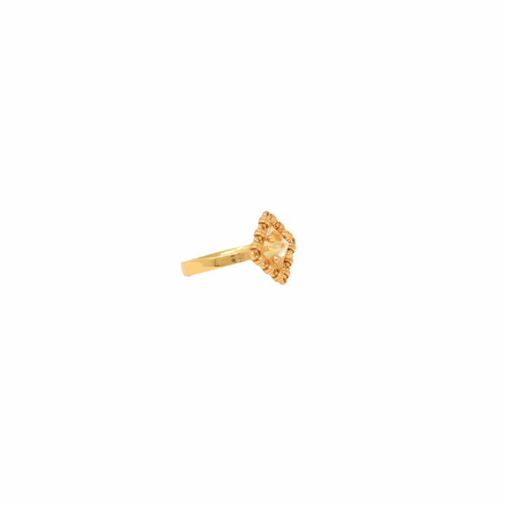 Anello Quadra in Oro con Citrino, Piccolo