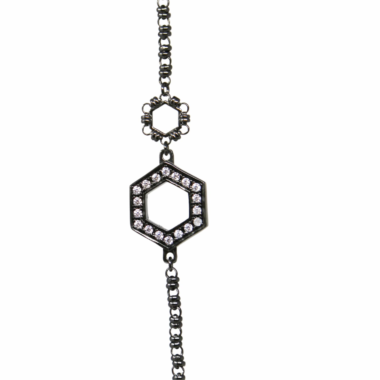 Collana Super Deco in Rodio Nero con Pavé