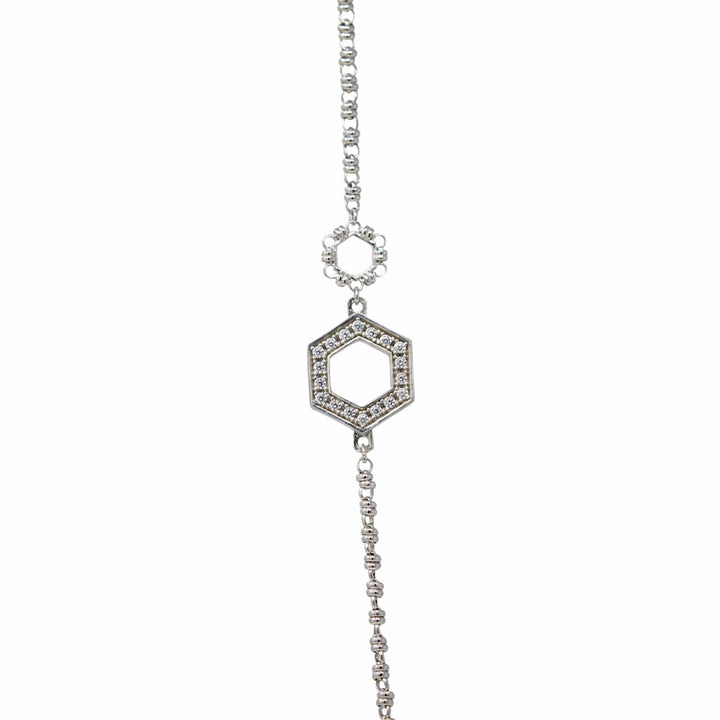 Collana Super Deco in Rodio con Pavé