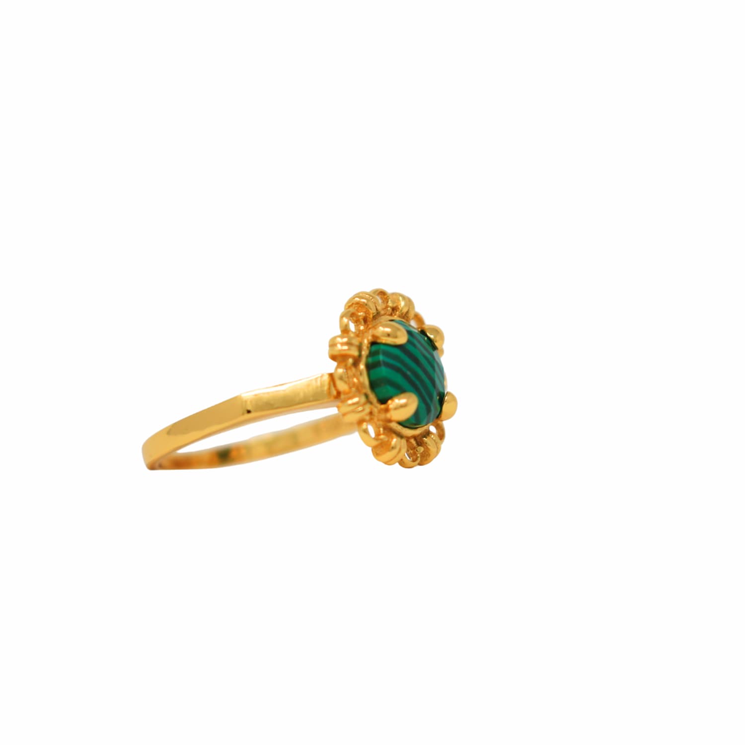 Anello Gemma in Oro con Malachite