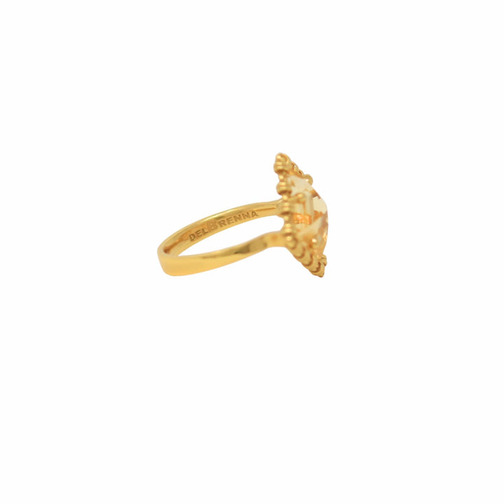 Anello Quadra in Oro con Citrino