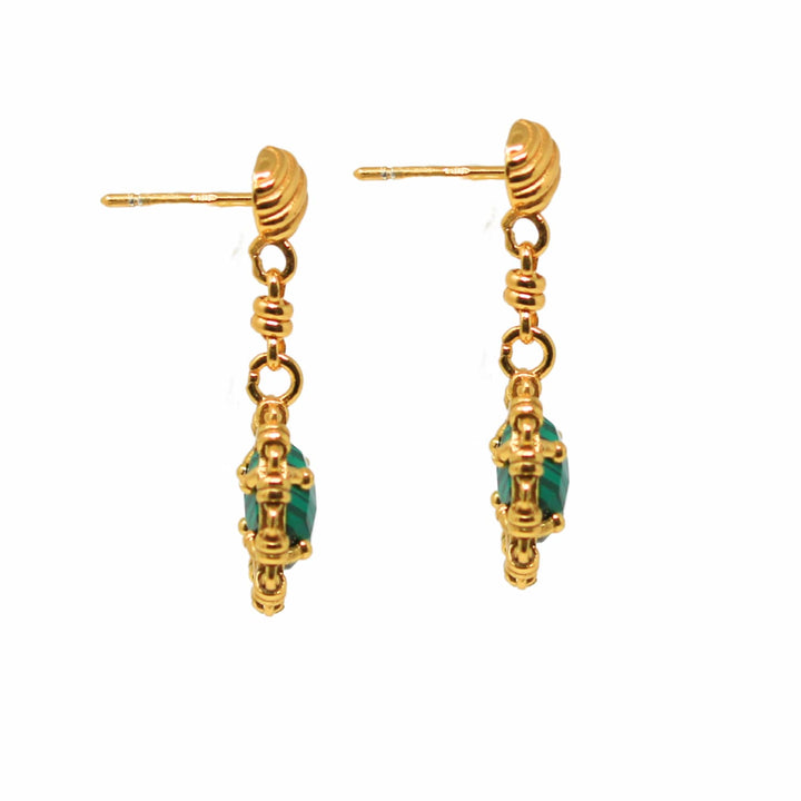 Orecchini Gemma in Oro con Malachite