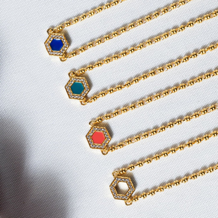 Collana Deco in Oro con Pavé