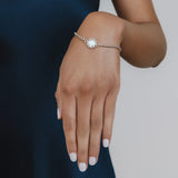 Bracciale Gemma in Rodio con Agata Bianca