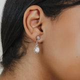 Orecchini Gemma in Rodio con Corallo Rosa