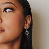 Orecchini Super Deco in Rodio con Pavé