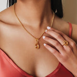 Pendente Goccia in Oro con Citrino, Grande