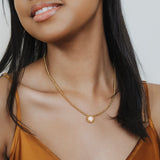 Collana Gemma in Oro con Corallo Rosa