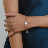 Bracciale Gemma in Rodio con Agata Bianca