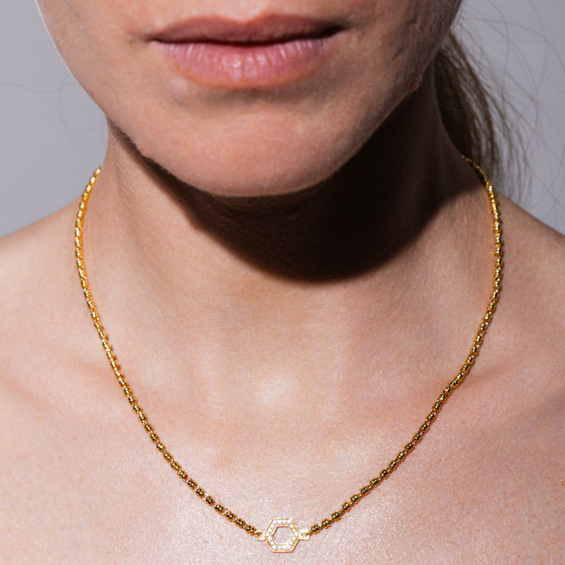 Collana Deco in Oro con Pavé