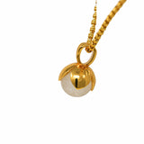 Pendente Magnolia in Oro con Agata Bianca