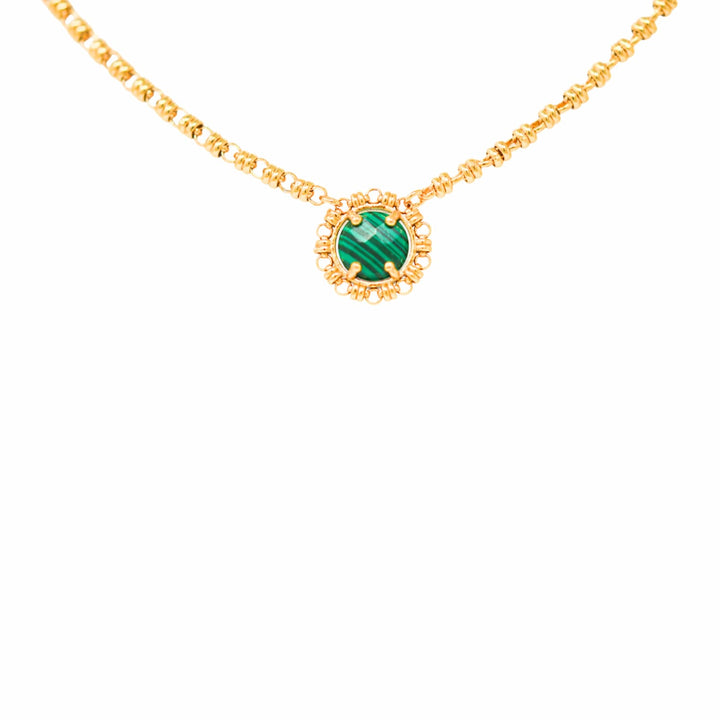 Collana Gemma in Oro con Malachite