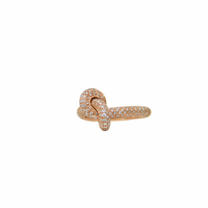 Anello Nodo in Oro Rosa 18K con Diamanti