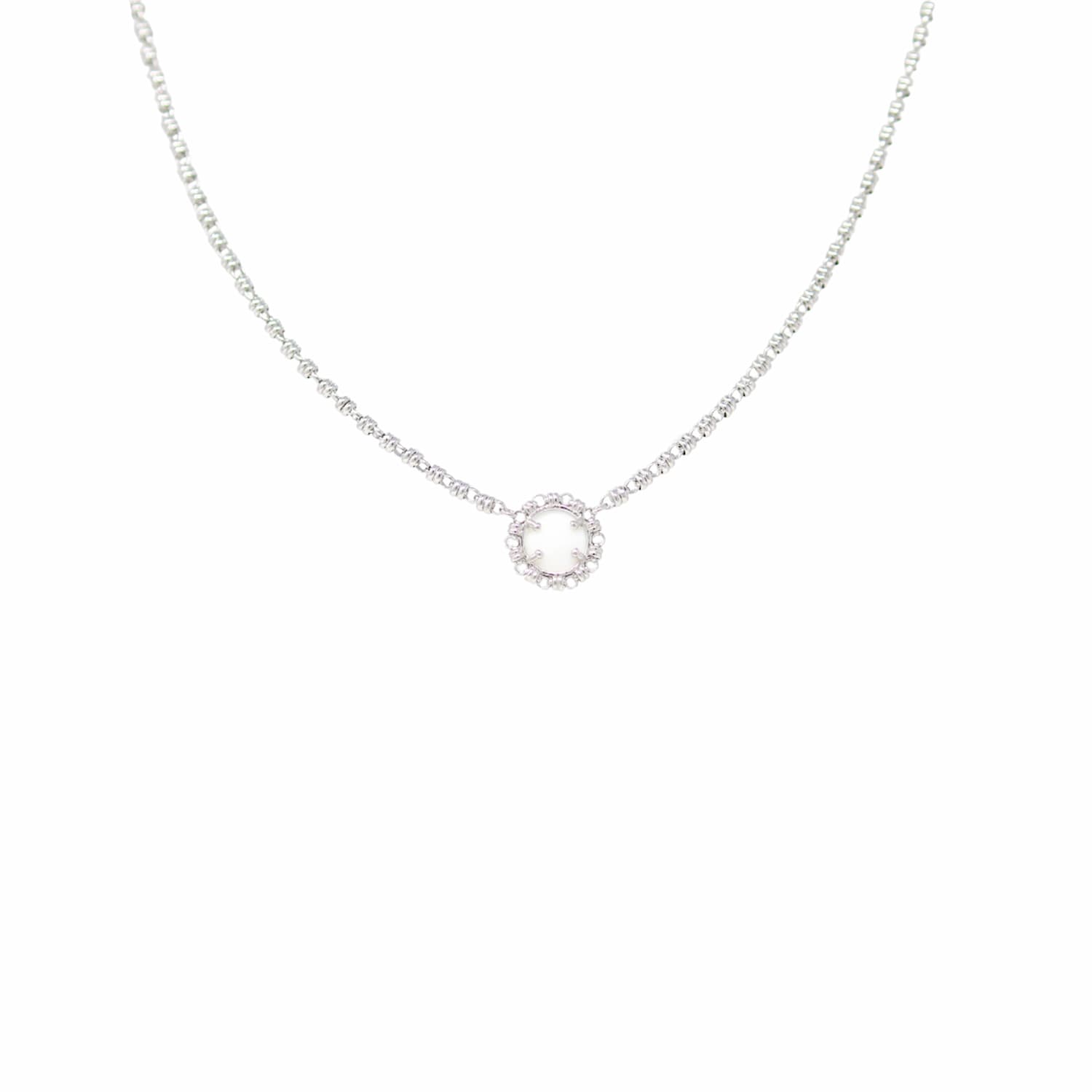 Collana Gemma in Rodio con Agata Bianca