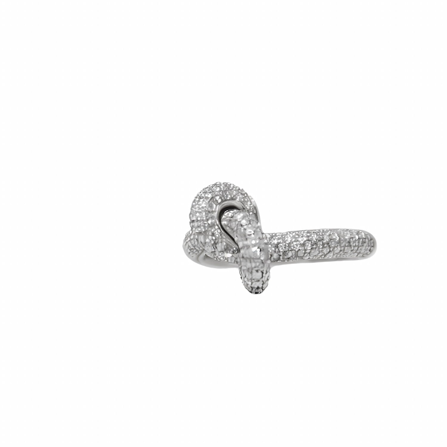 Anello Nodo in Oro Bianco 18K con Diamanti