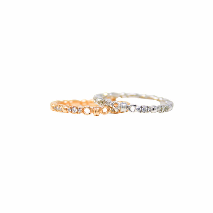 Anello Whisper in Oro Rosa 14k con Cluster di Diamanti