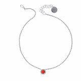 Collana Gemma con Corniola in Rodio