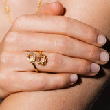 Anello Deco Statement in Oro con Pavé