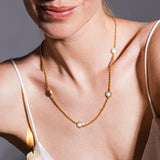 Collana Deco Statement in Oro con Verde, Bianco & Pavé