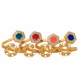 Anello Deco Statement in Oro con Blu & Pavé