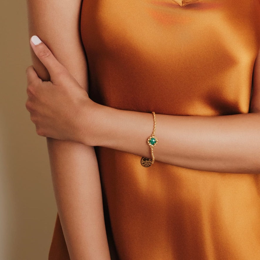 Bracciale Gemma in Oro con Malachite