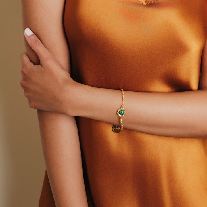 Bracciale Gemma in Oro con Malachite