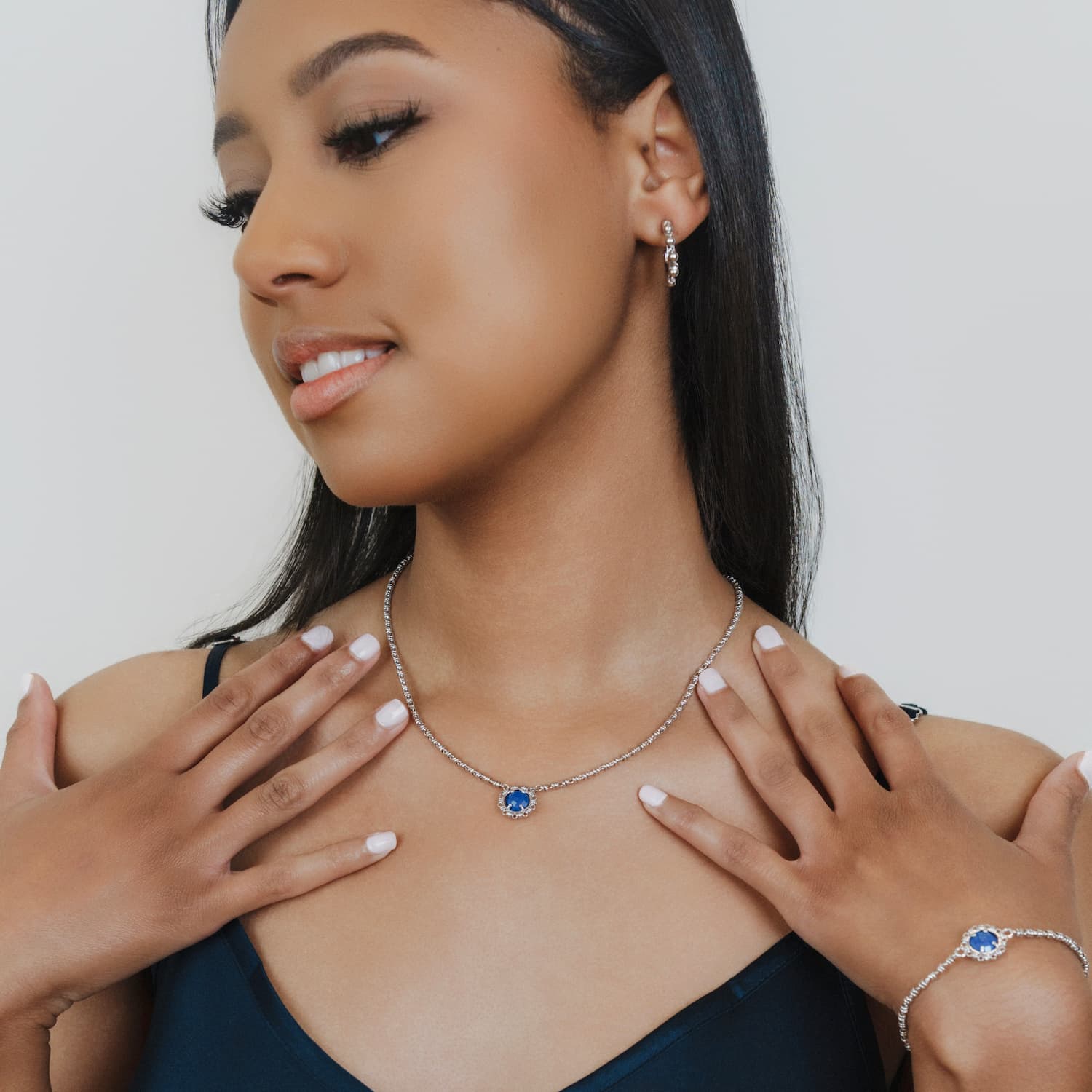 Collana Gemma in Rodio con Lapislazzuli