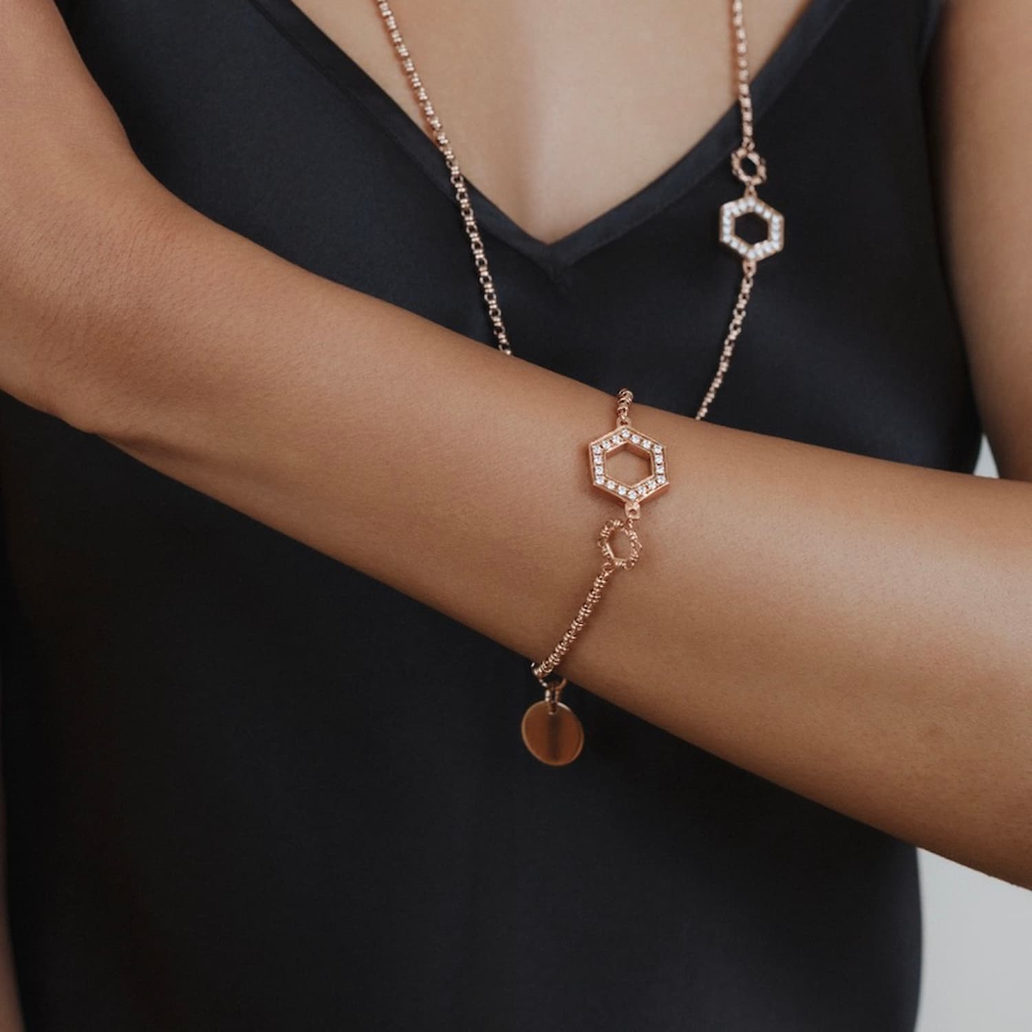 Bracciale Super Deco in Oro Rosa con Pavé