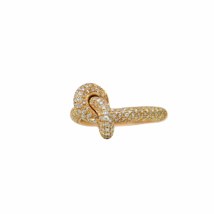 Anello Nodo in Oro Giallo 18K con Diamanti
