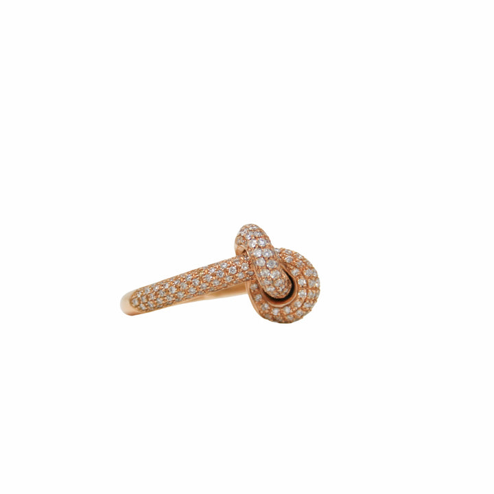 Anello Nodo in Oro Rosa 18K con Diamanti