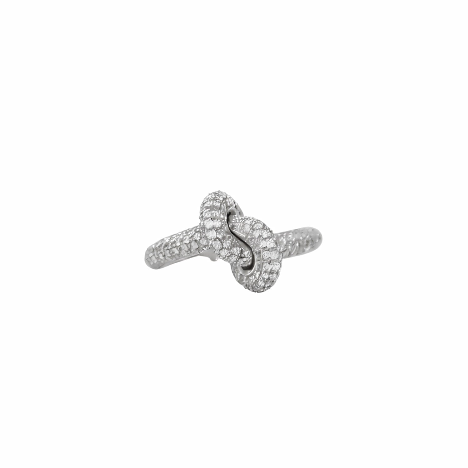 Anello Nodo in Oro Bianco 18K con Diamanti
