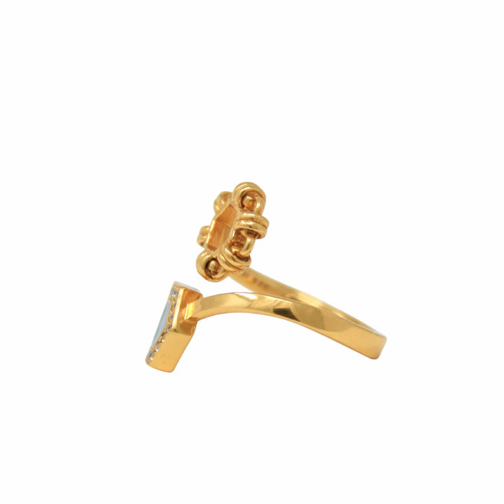 Anello Deco Statement in Oro con Verde & Pavé