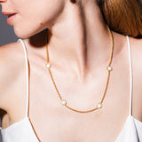 Collana Deco Statement in Oro con Verde, Bianco & Pavé