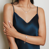 Collana Gemma in Rodio con Corallo Rosa