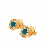 Orecchini Deco in Oro con Verde & Pavé