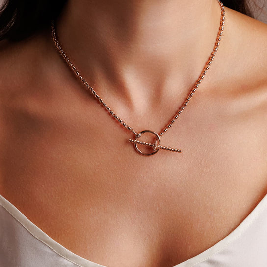 Collana Links 3mm T-Bar in Oro Rosa