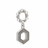 Orecchini Deco Statement in Rodio con Pavé