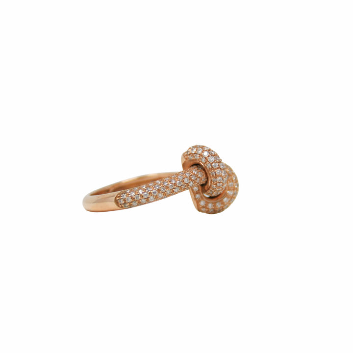 Anello Nodo in Oro Rosa 18K con Diamanti