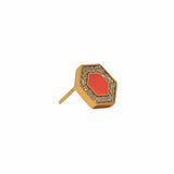 Orecchini Deco in Oro con Corallo & Pavé