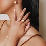 Anello Gemma in Oro con Corallo Rosa