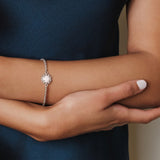 Bracciale Gemma in Rodio con Corallo Rosa