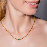 Collana Deco in Oro con Verde, Bianco & Pavé