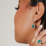 Orecchini Gemma in Rodio con Malachite