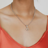 Pendente Quadra in Rodio con Citrino, Piccolo