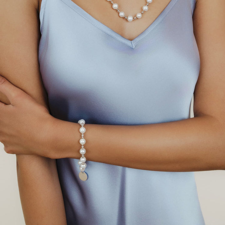 Bracciale Bella con Perle in Rodio