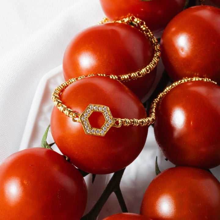 Collana Deco in Oro con Pavé