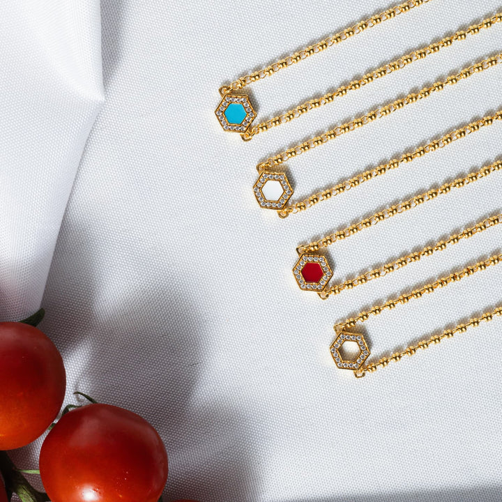 Collana Deco in Oro con Pavé