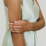 Anello Whisper in Oro Bianco 14k con Cluster di Diamanti